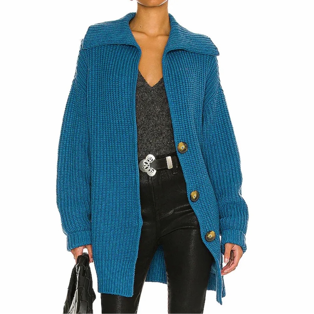 Free People Blue Cardigan Sweater